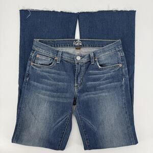 VTG Y2K FOSSIL Flare Women’s Jeans Worn Boot Cut 28 X 32 Raw Edge USA Made Low